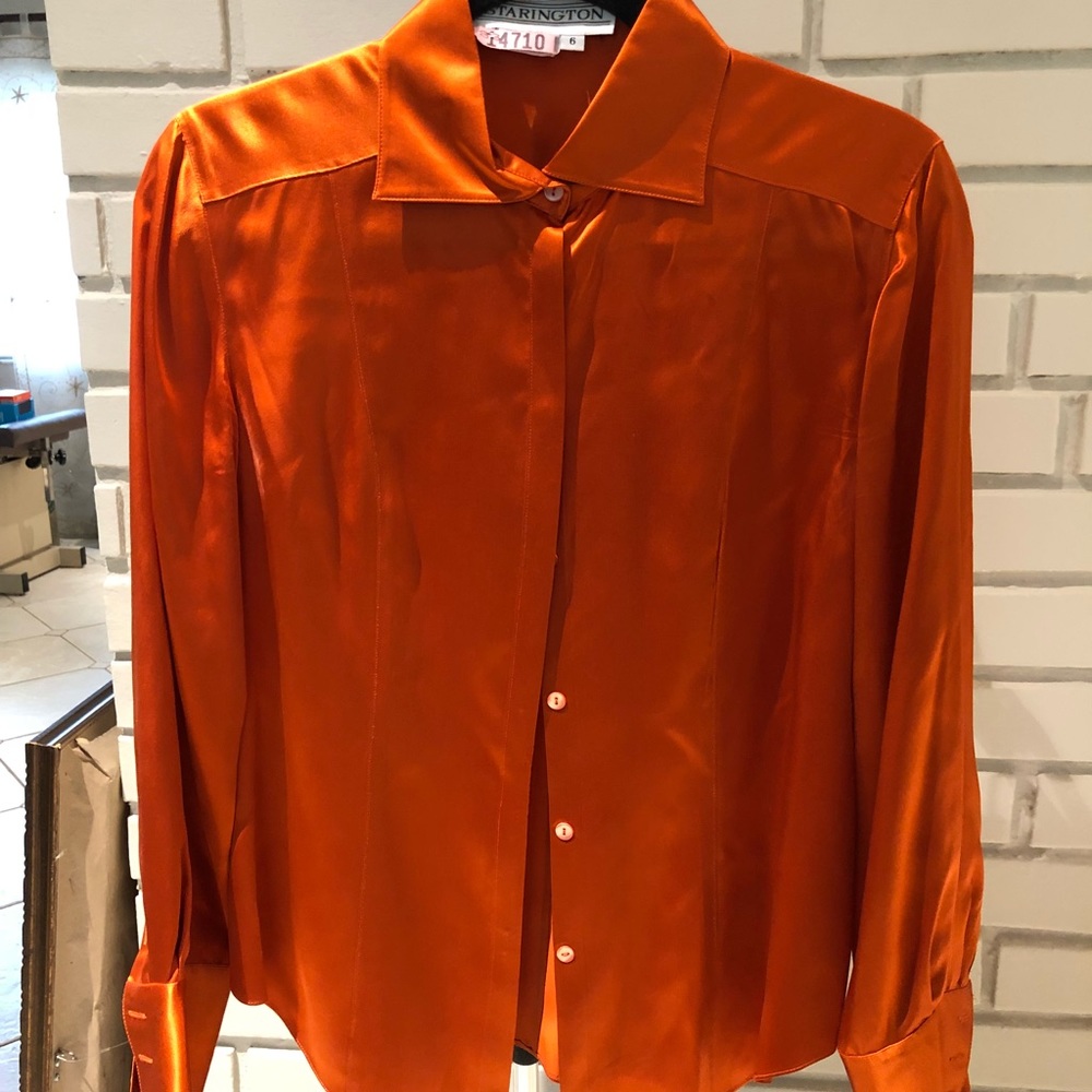 Silk blouse size 6 in Burnt Orange